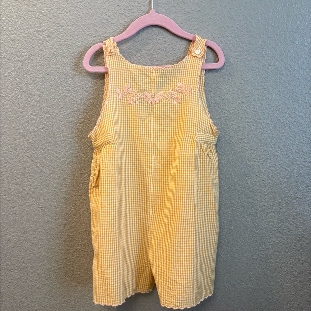 Lali Kids Yellow Gingham Romper Size 4